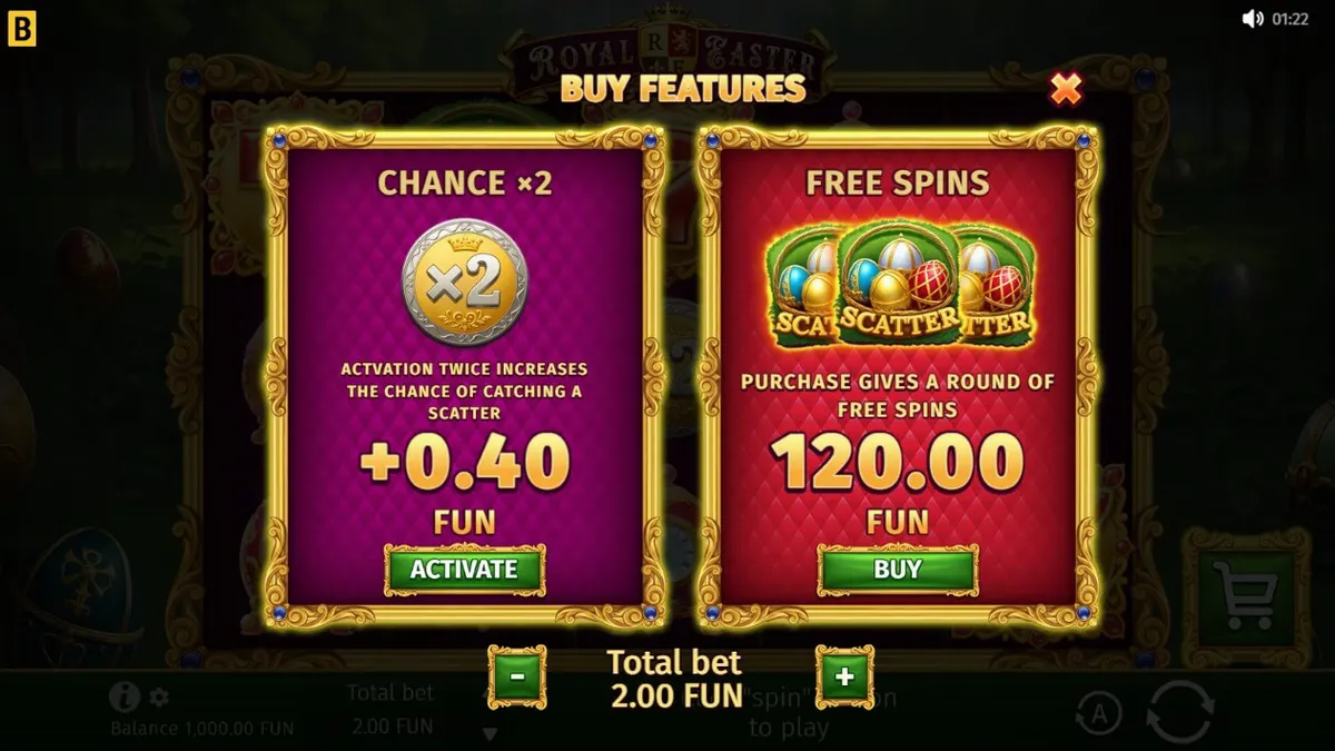 Tampilan visual slot Royal Easter dengan tema telur Fabergé yang mewah